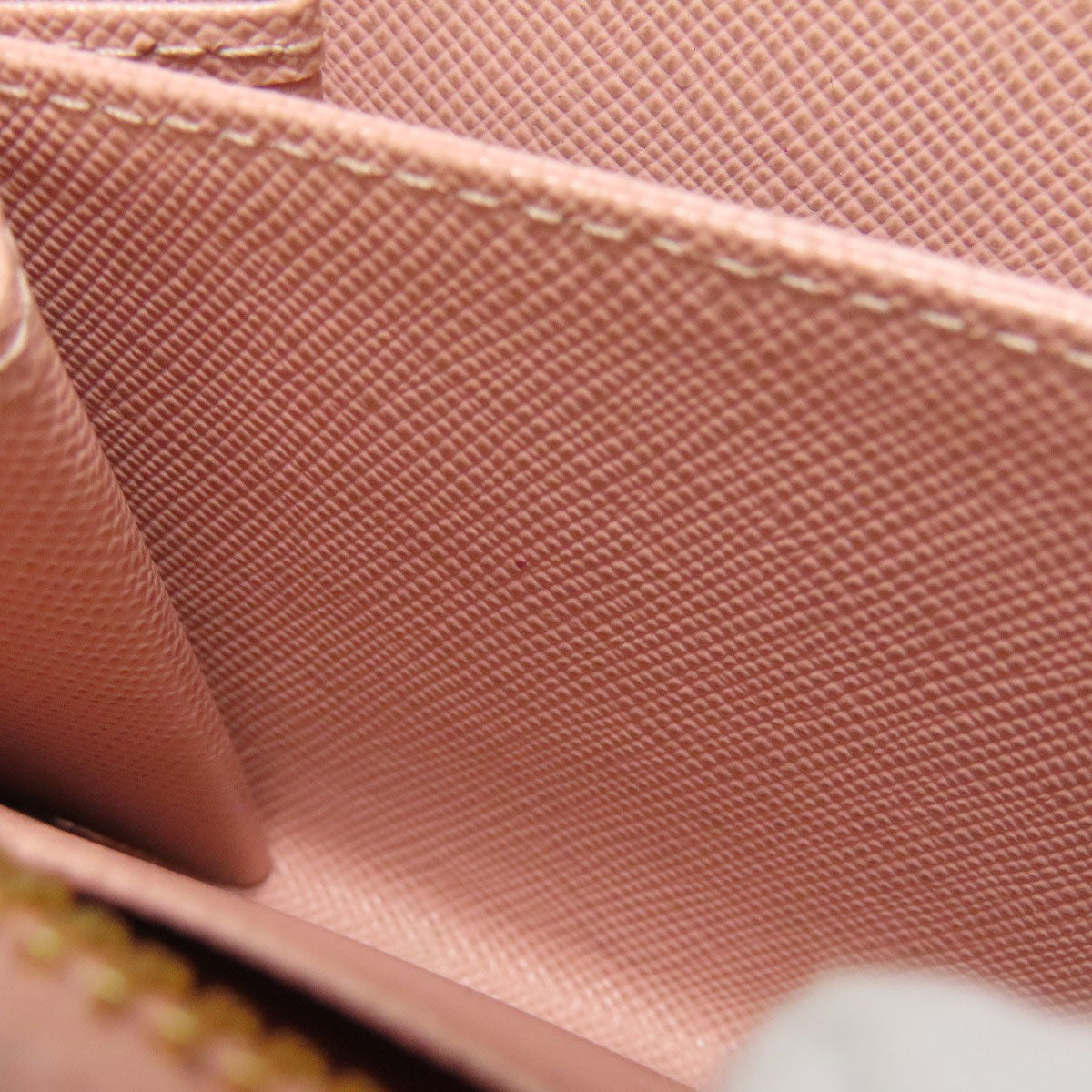 PRADA Coin case leather pink Saffiano logoMetal