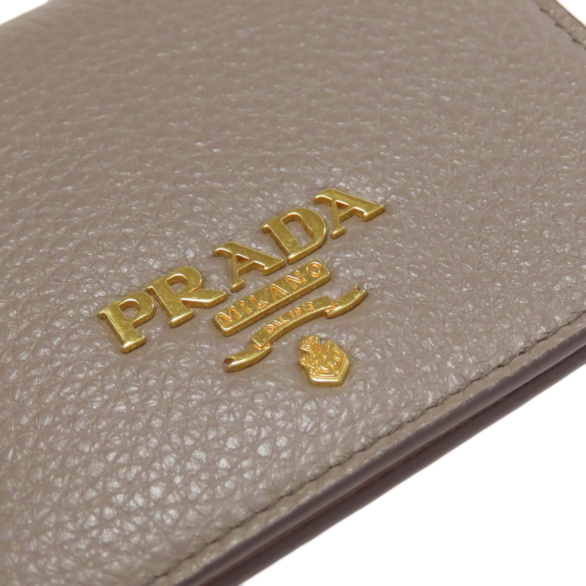 PRADA Bifold Wallet leather beige logo
