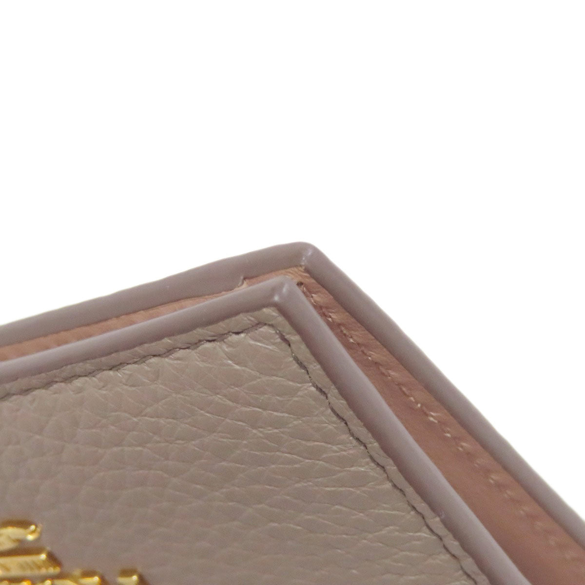 PRADA Bifold Wallet leather beige logo