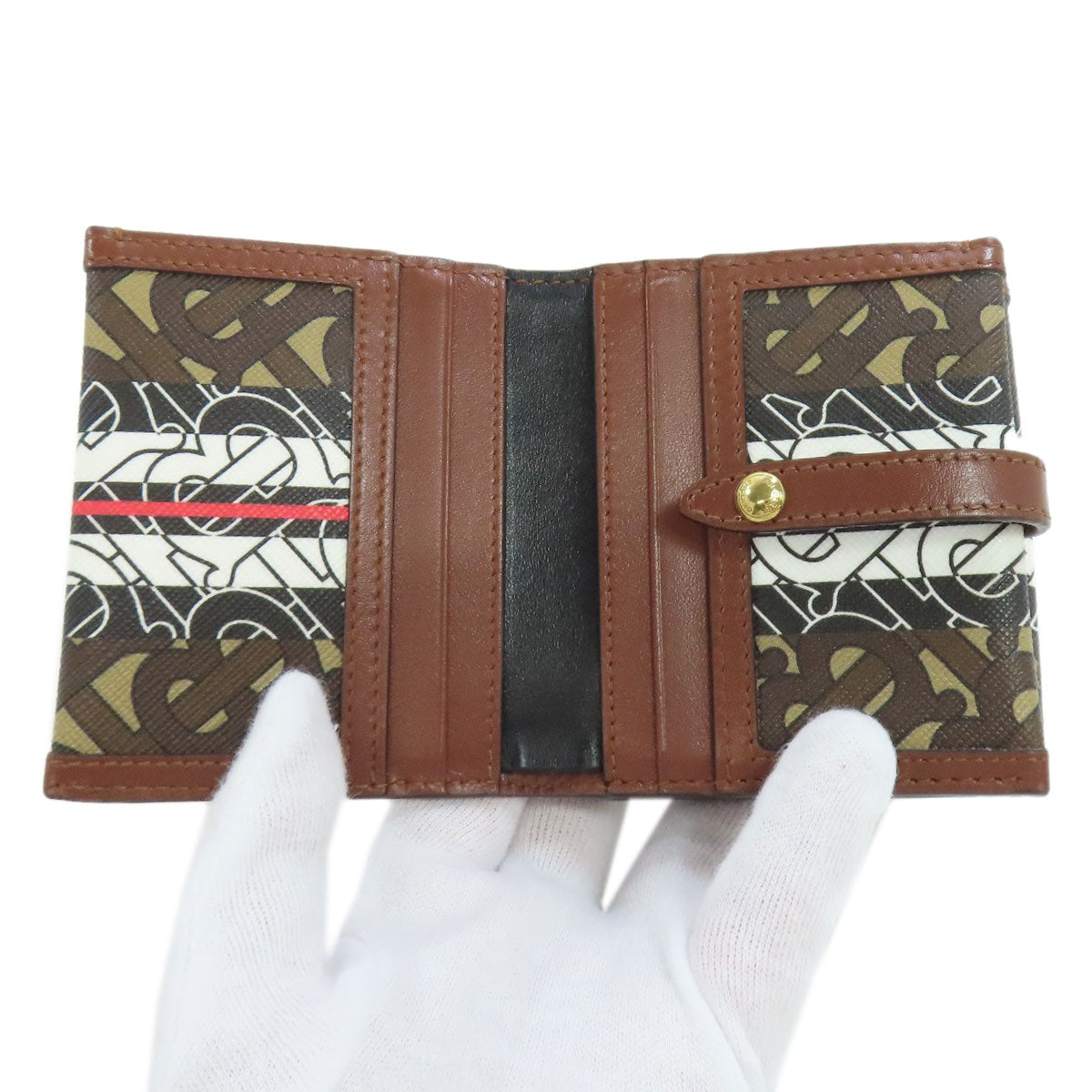 BURBERRY Bifold Wallet PVC Brown logo