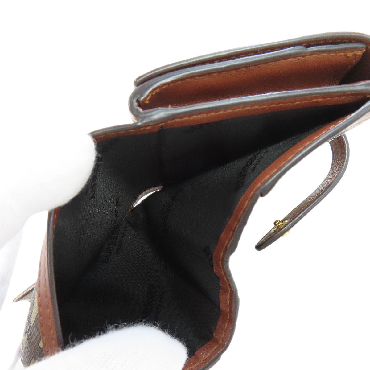 BURBERRY Bifold Wallet PVC Brown logo