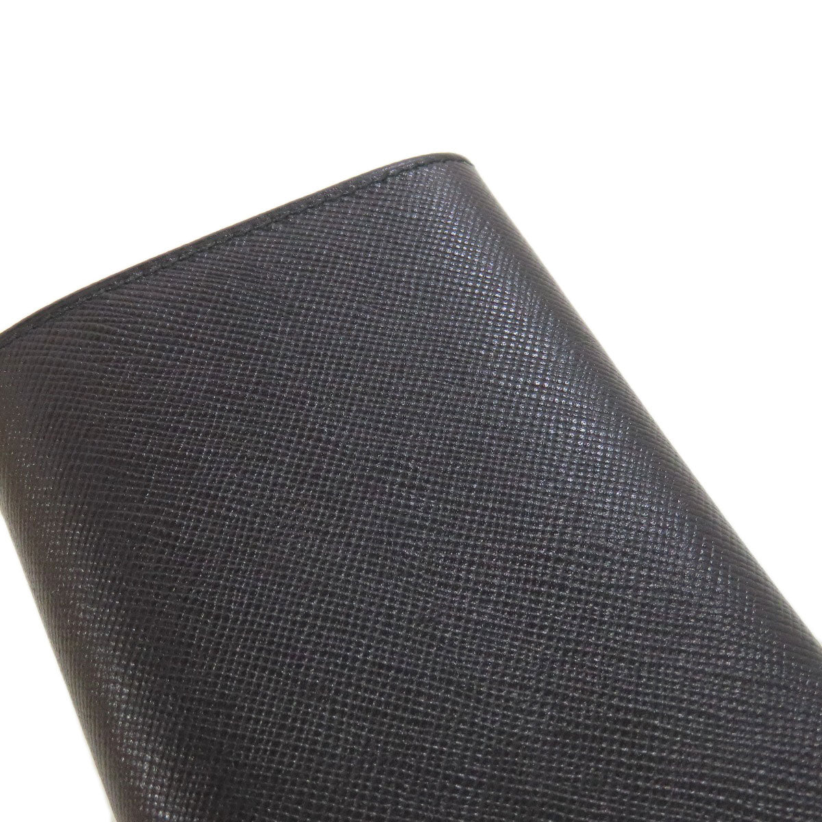 PRADA Card Case M504A Safiano black Business card holder logoMetal