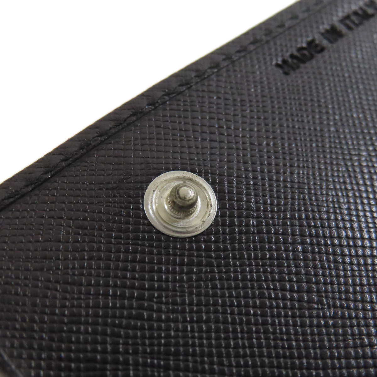 PRADA Card Case M504A Safiano black Business card holder logoMetal