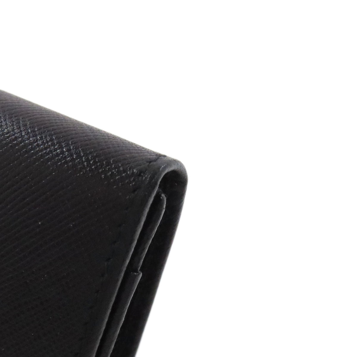 PRADA Card Case M504A Safiano black Business card holder logoMetal