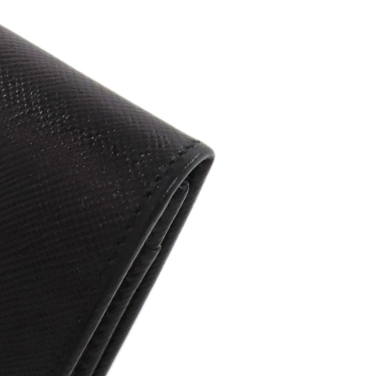 PRADA Card Case M504A Safiano black Business card holder logoMetal