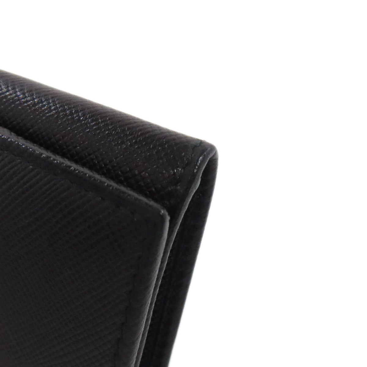 PRADA Card Case M504A Safiano black Business card holder logoMetal