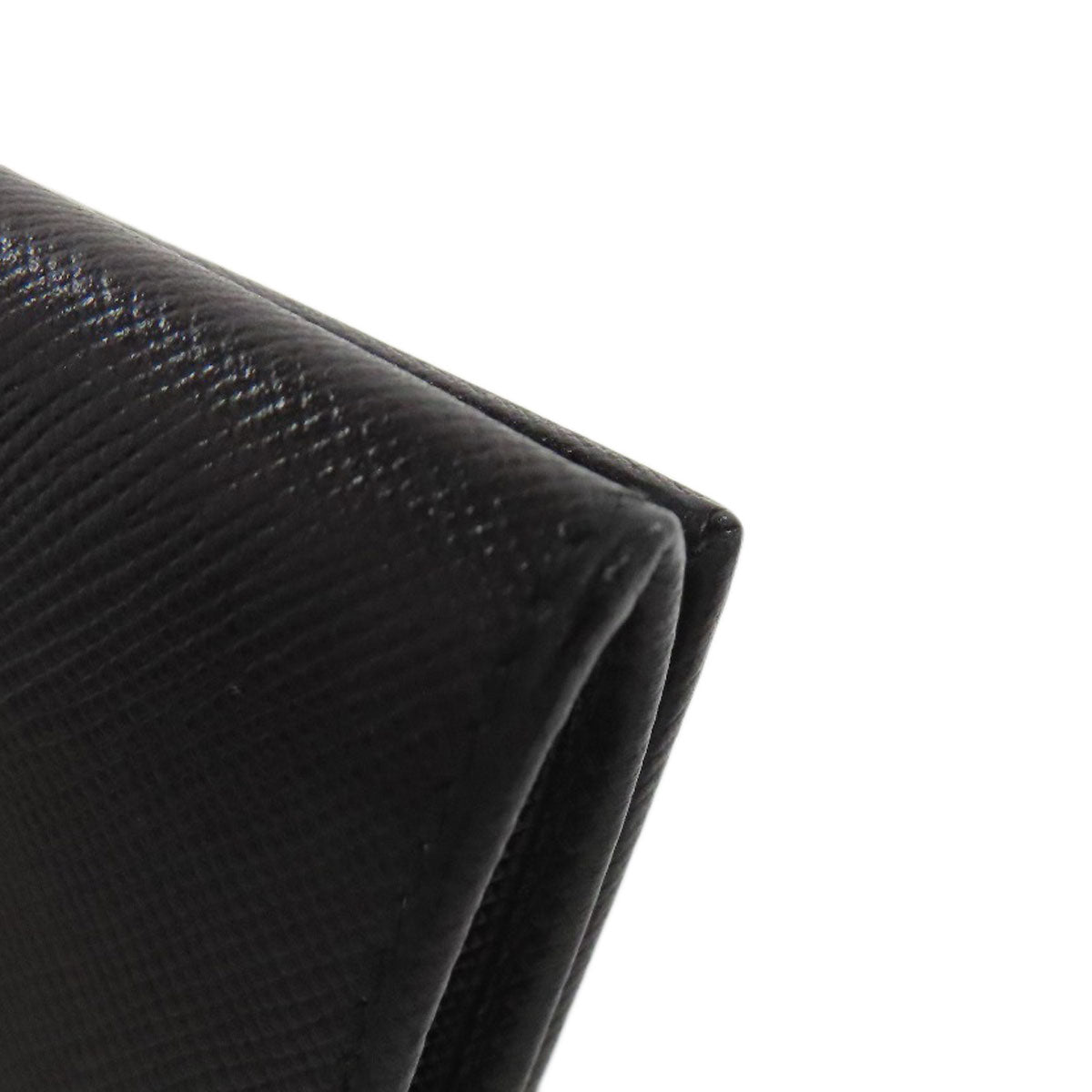 PRADA Card Case M504A Safiano black Business card holder logoMetal