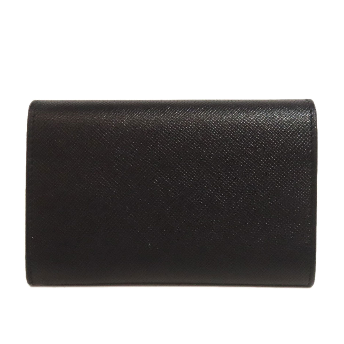 PRADA Card Case M504A Safiano black Business card holder logoMetal