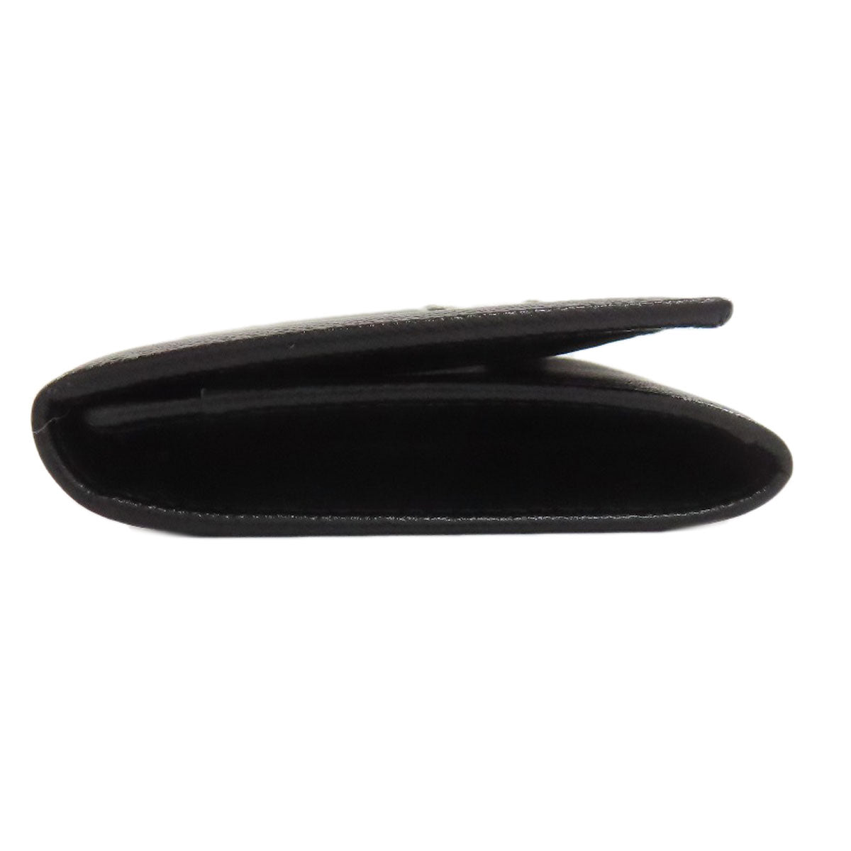 PRADA Card Case M504A Safiano black Business card holder logoMetal