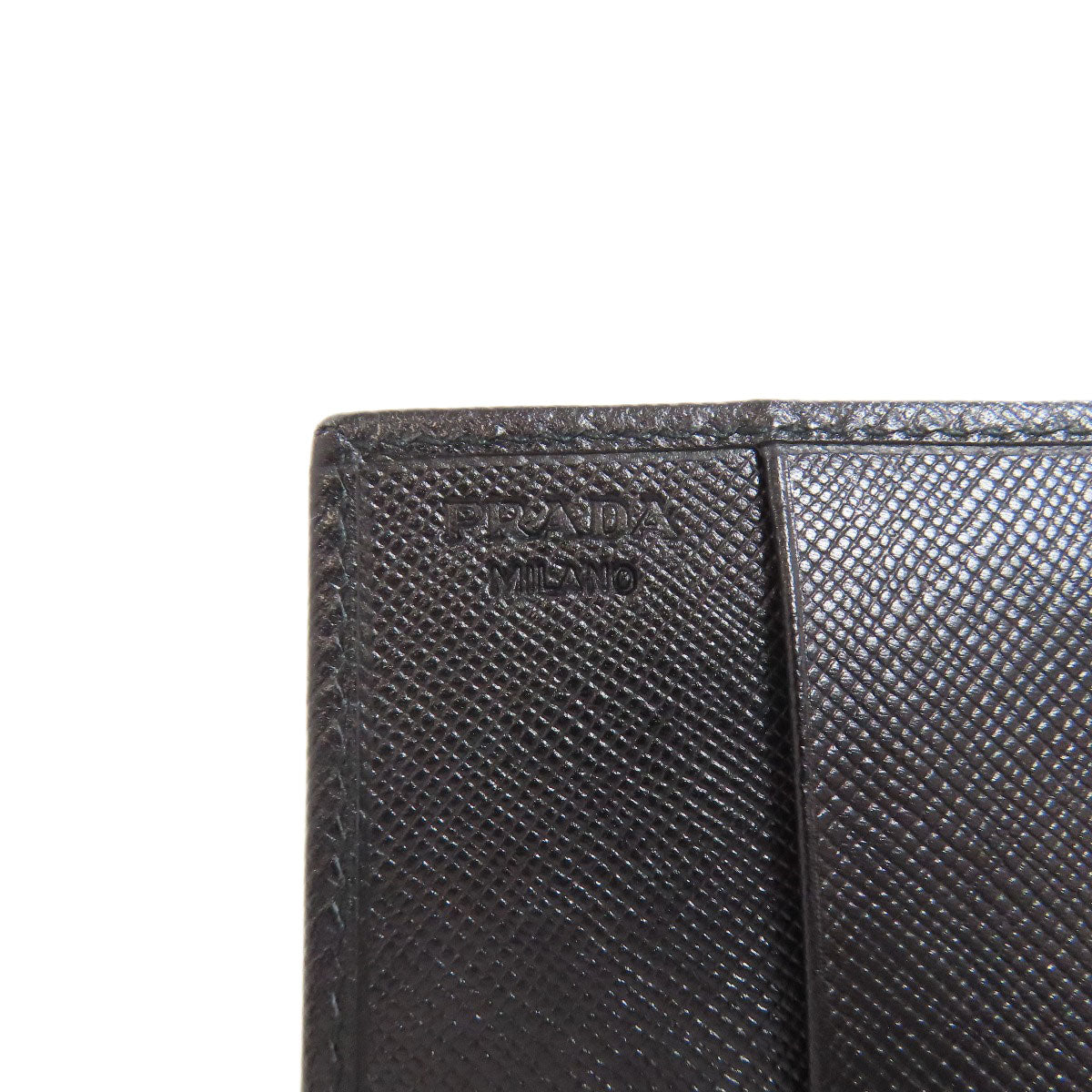 PRADA Card Case M504A Safiano black Business card holder logoMetal