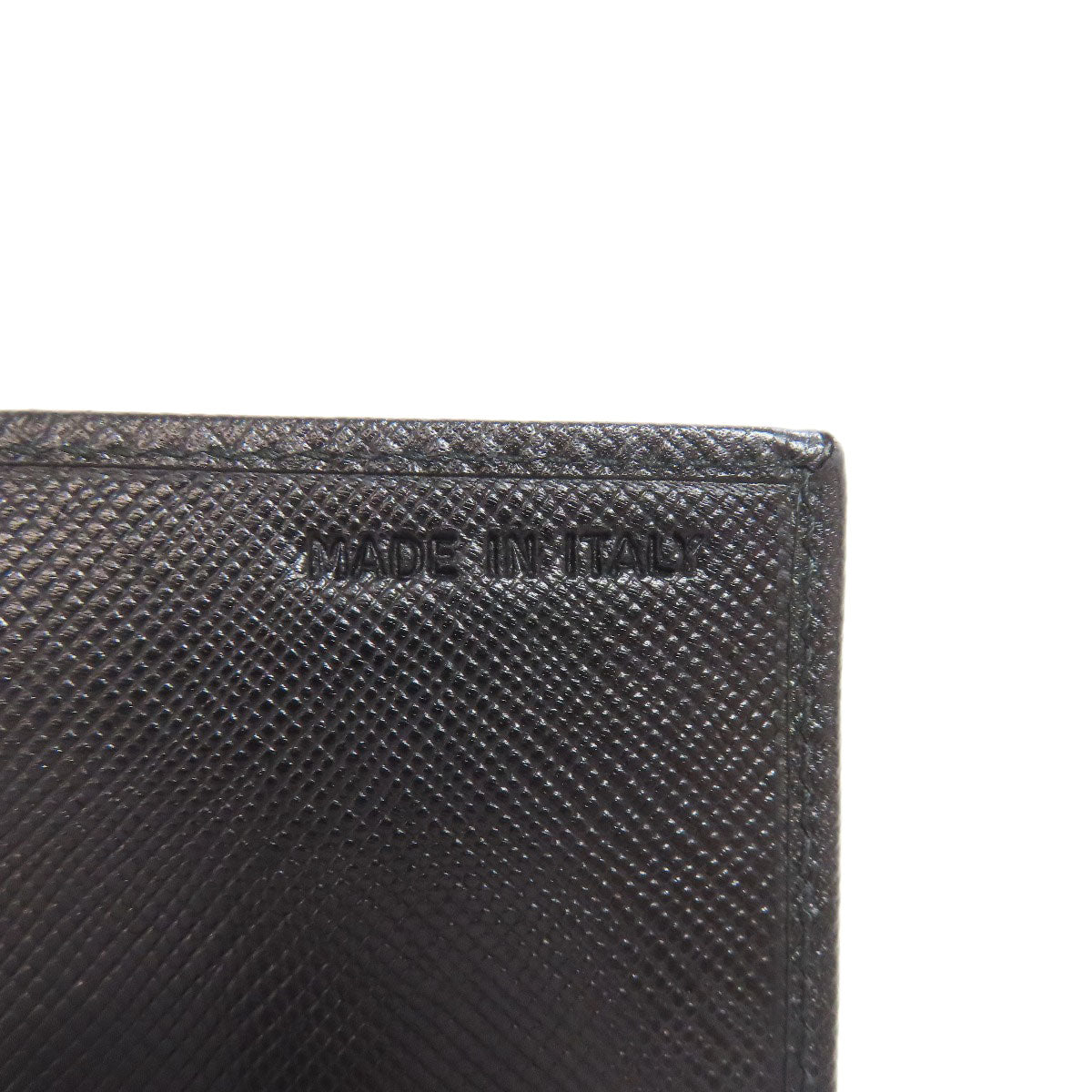 PRADA Card Case M504A Safiano black Business card holder logoMetal