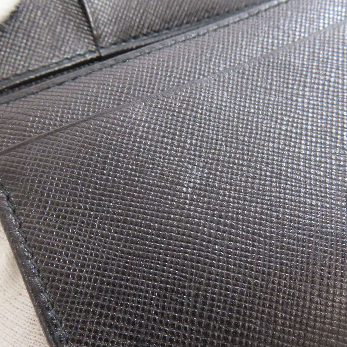 PRADA Card Case M504A Safiano black Business card holder logoMetal