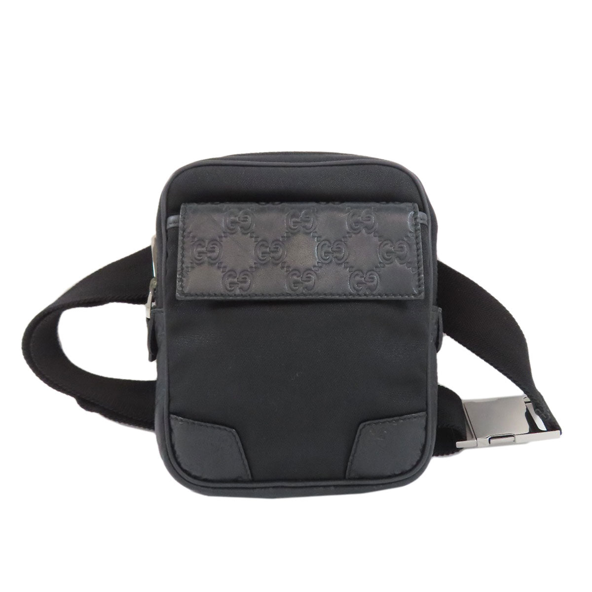 GUCCI Hip bag 161823 Nylon black GG Signature Shima
