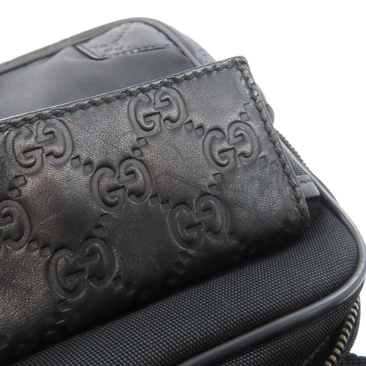 GUCCI Hip bag 161823 Nylon black GG Signature Shima