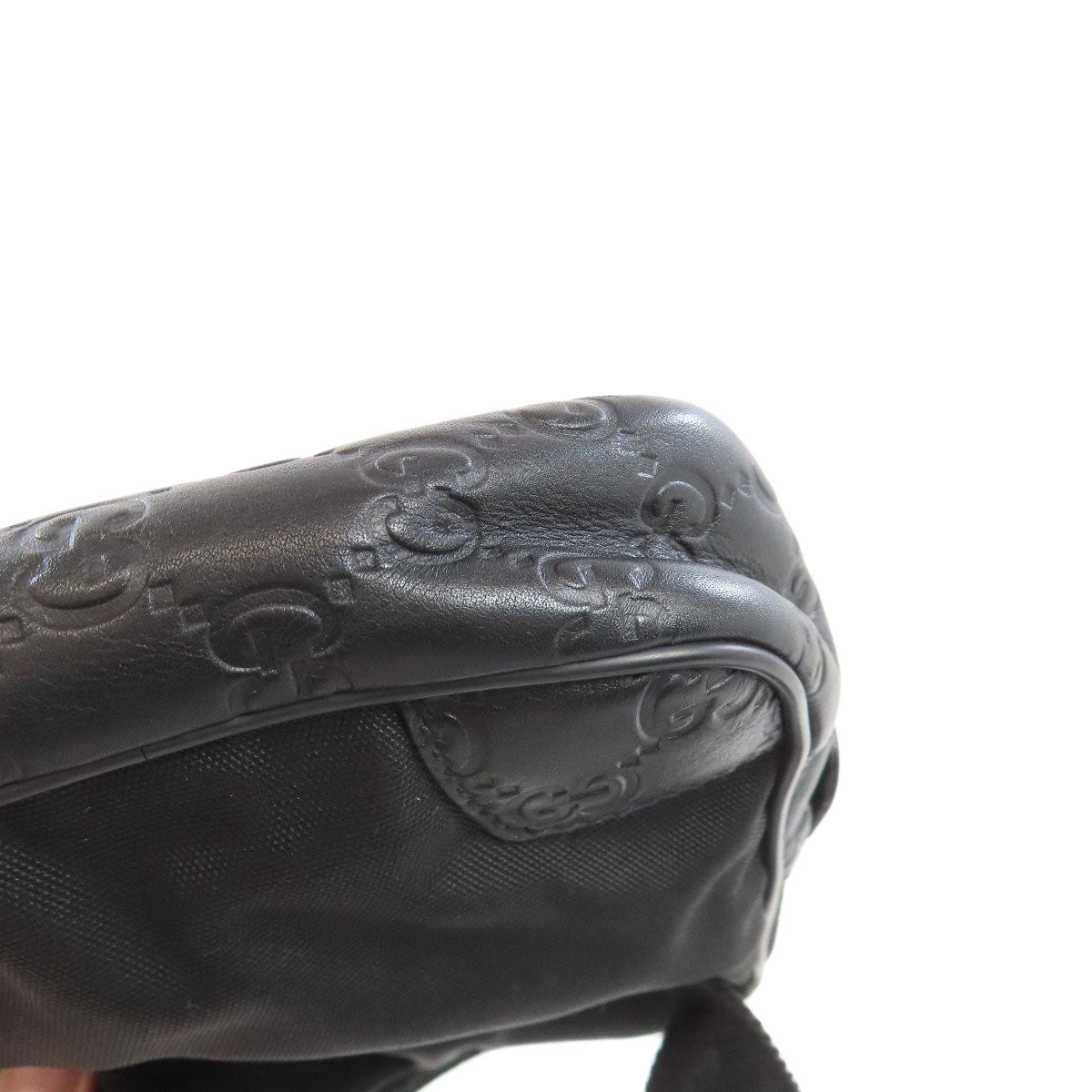 GUCCI Hip bag 161823 Nylon black GG Signature Shima