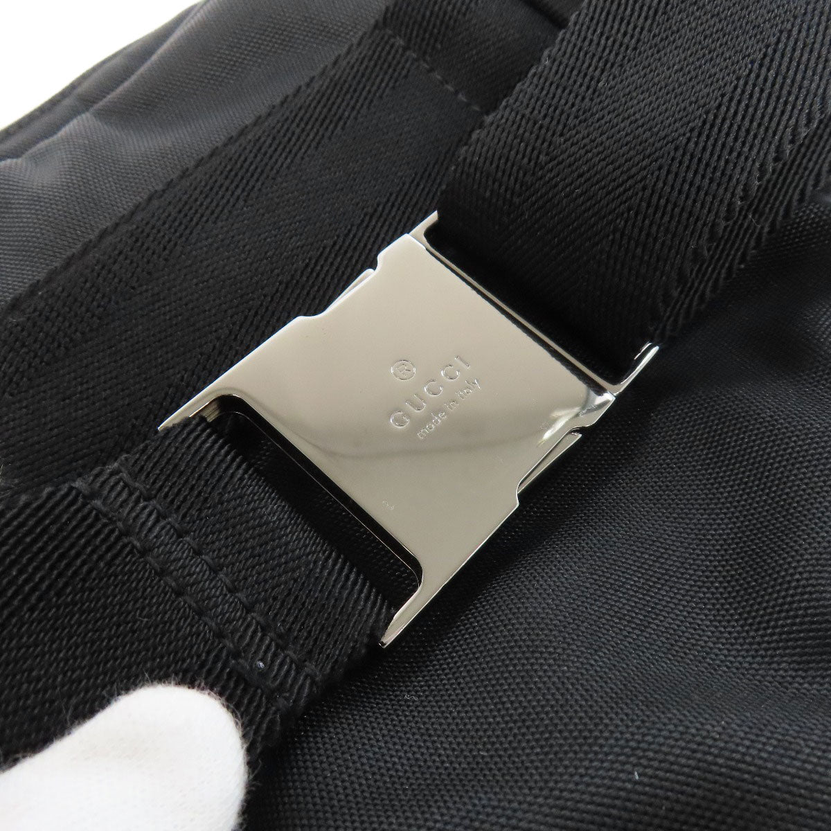 GUCCI Hip bag 161823 Nylon black GG Signature Shima