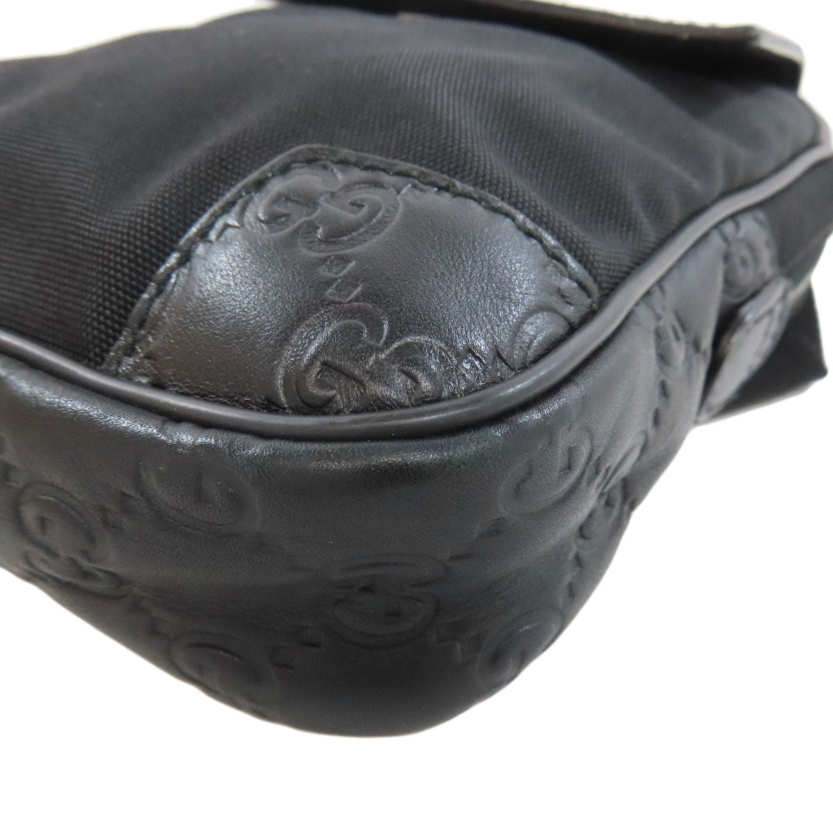 GUCCI Hip bag 161823 Nylon black GG Signature Shima