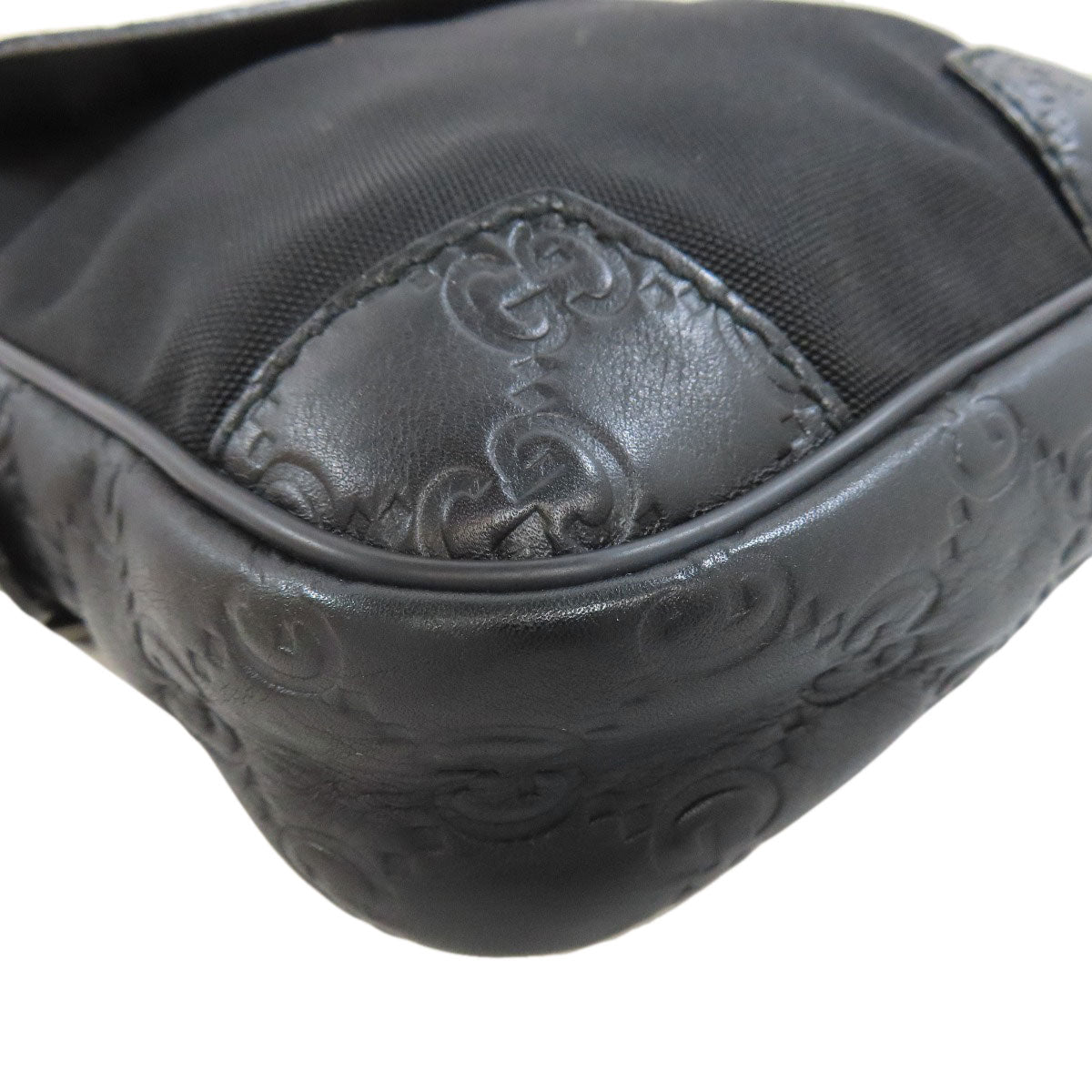 GUCCI Hip bag 161823 Nylon black GG Signature Shima