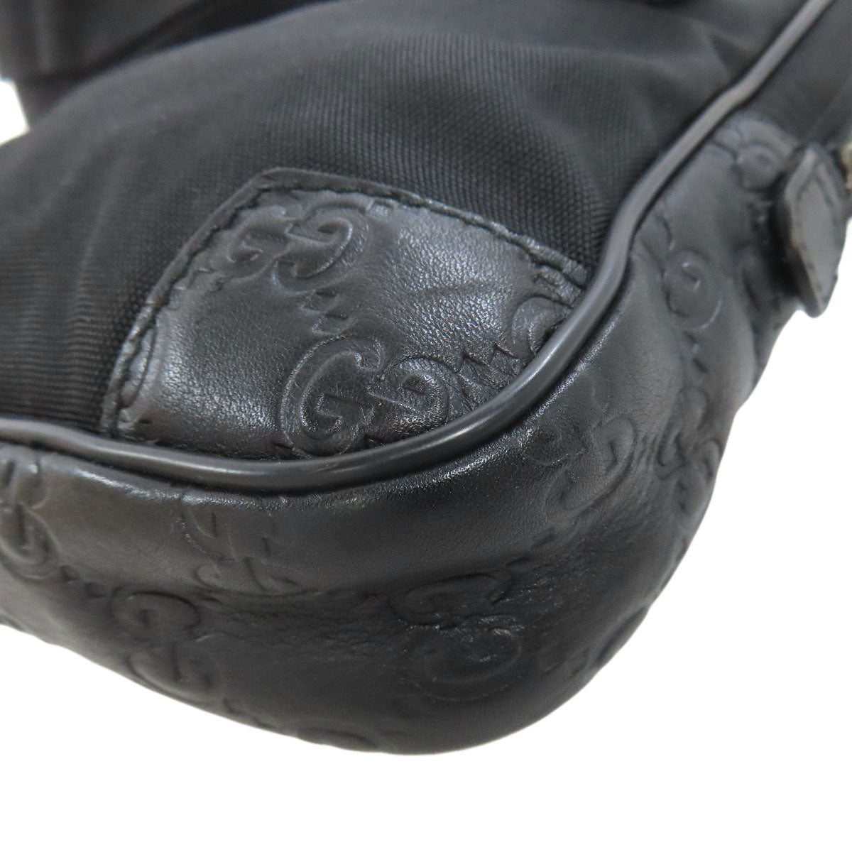 GUCCI Hip bag 161823 Nylon black GG Signature Shima