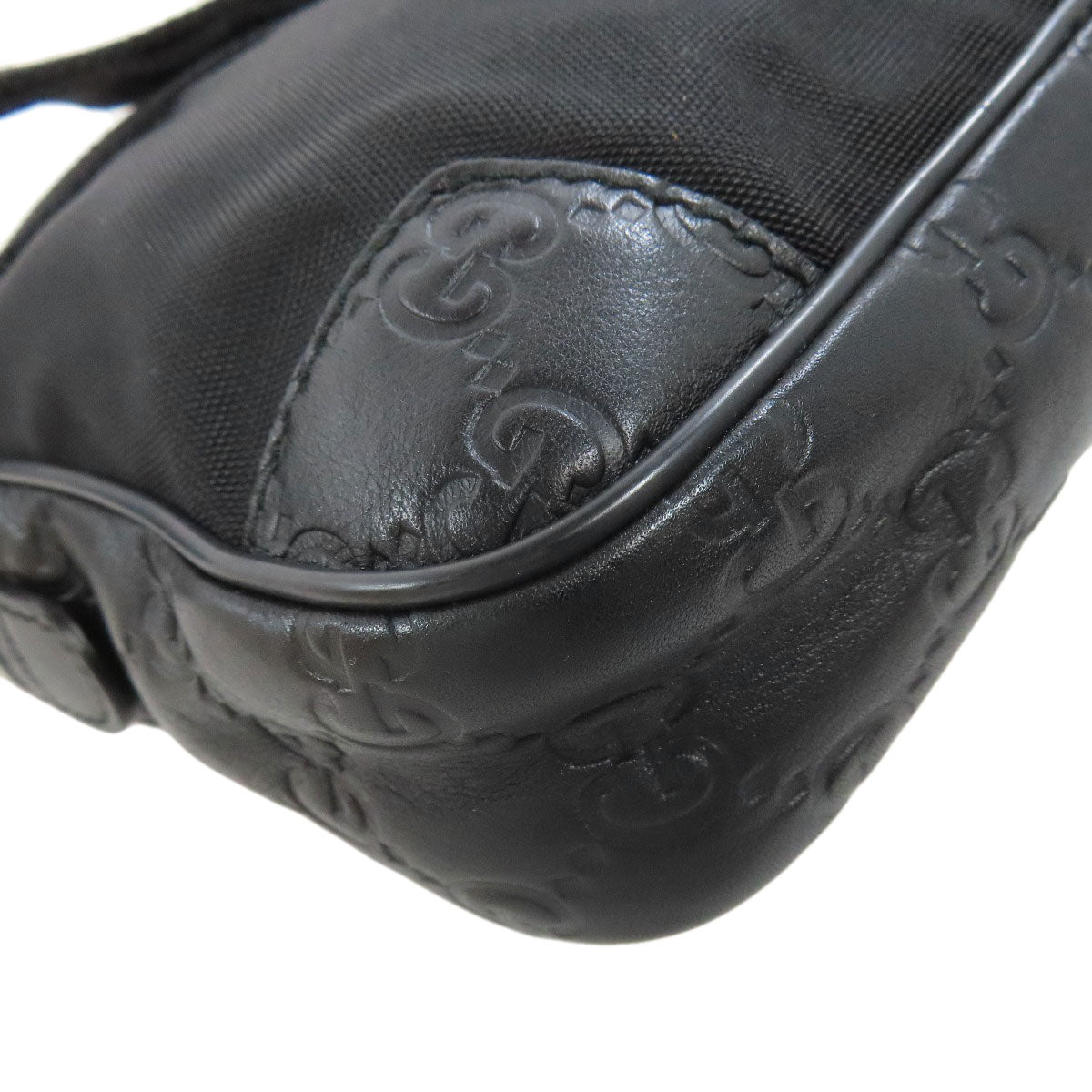 GUCCI Hip bag 161823 Nylon black GG Signature Shima