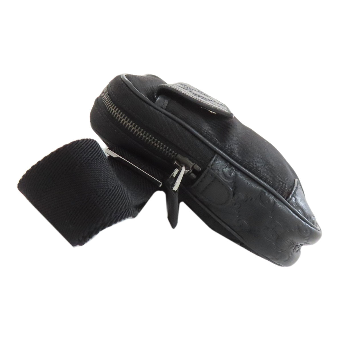 GUCCI Hip bag 161823 Nylon black GG Signature Shima