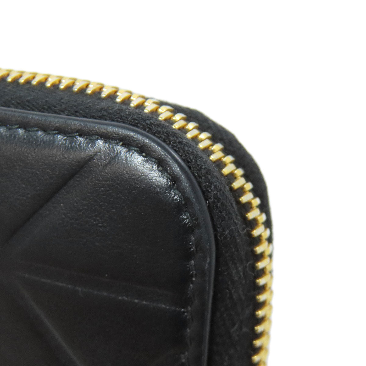 PRADA Long Wallet Purse 1ML506 Calfskin black Zip Around embossing