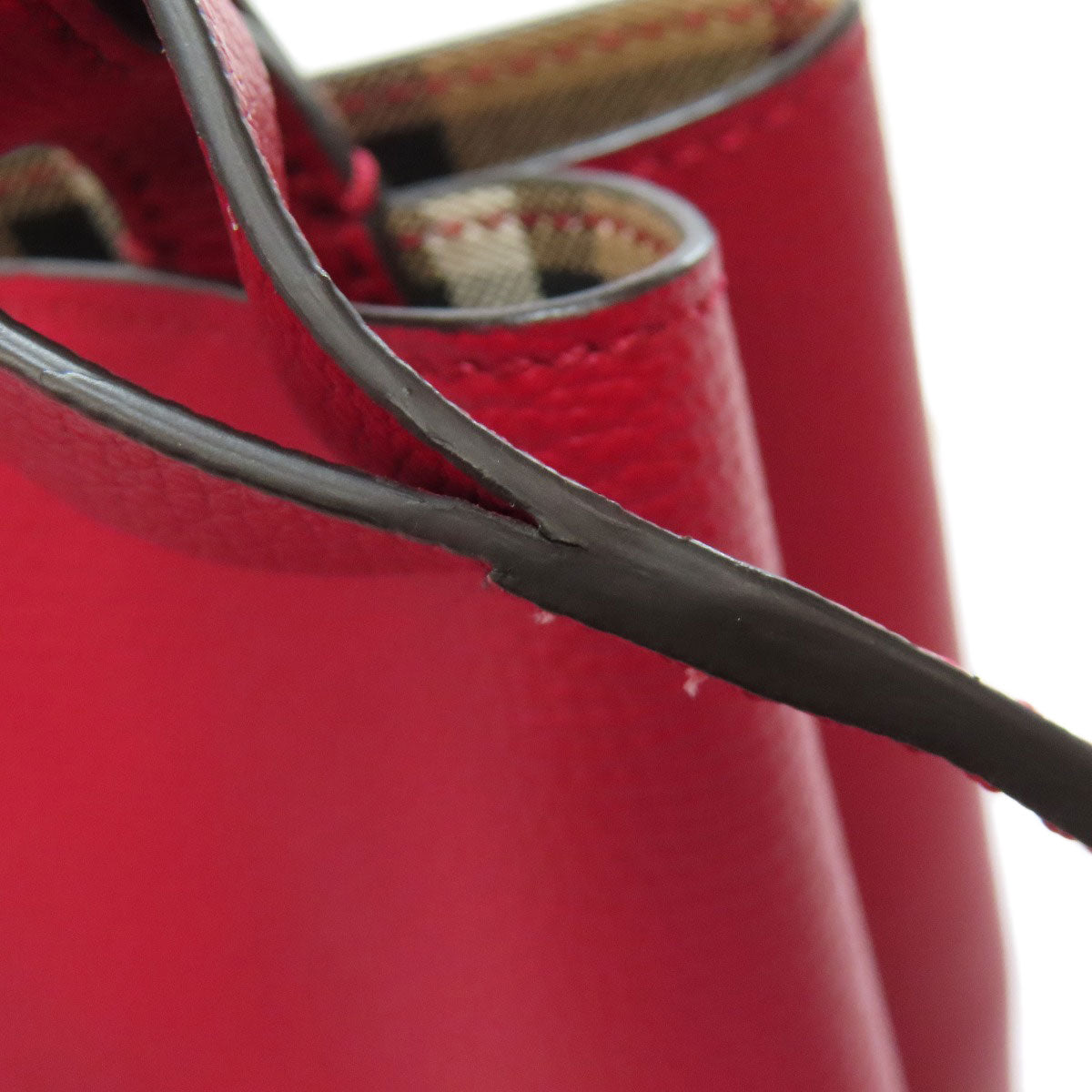 BURBERRY Shoulder Bag leather Red Long shoulder