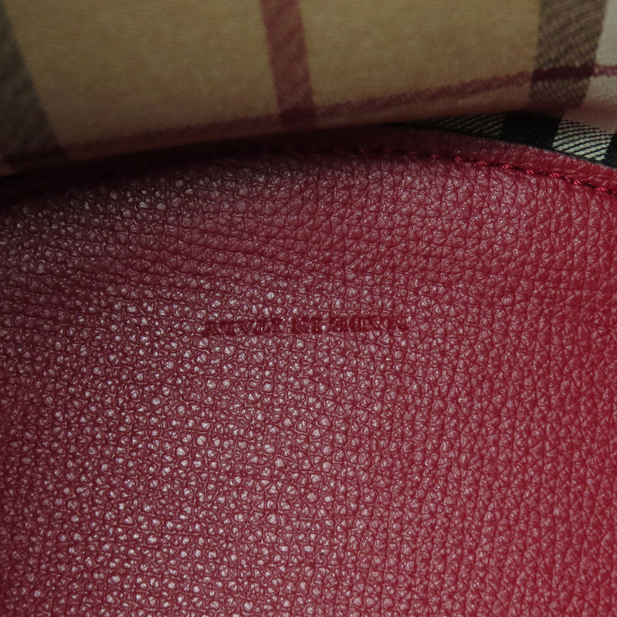 BURBERRY Shoulder Bag leather Red Long shoulder