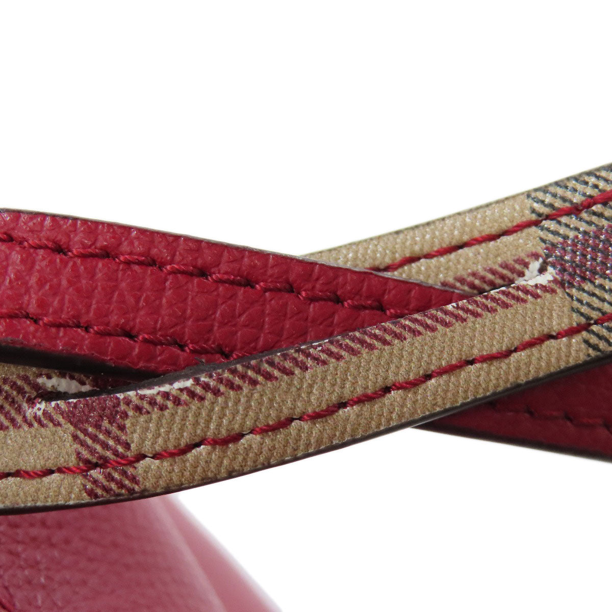 BURBERRY Shoulder Bag leather Red Long shoulder