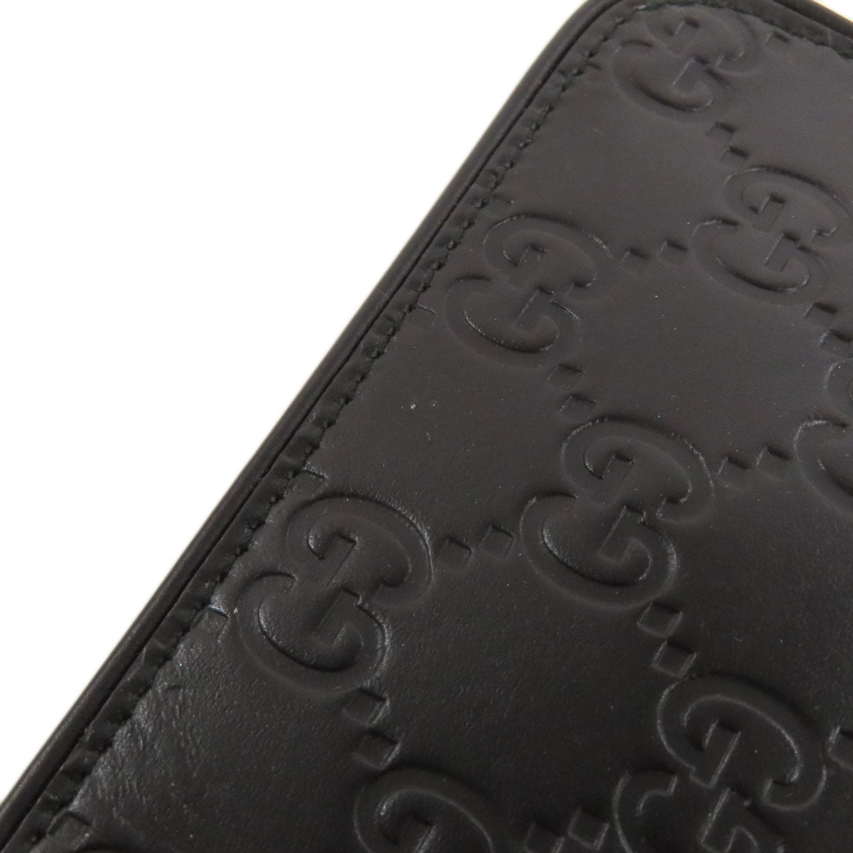GUCCI Coin case 233183 leather black GG Signature Shima