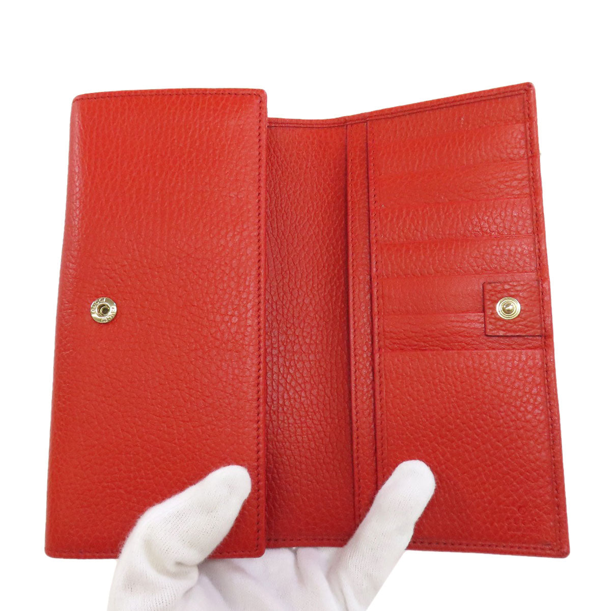 GUCCI Long Wallet Purse 354498 leather Red Swing