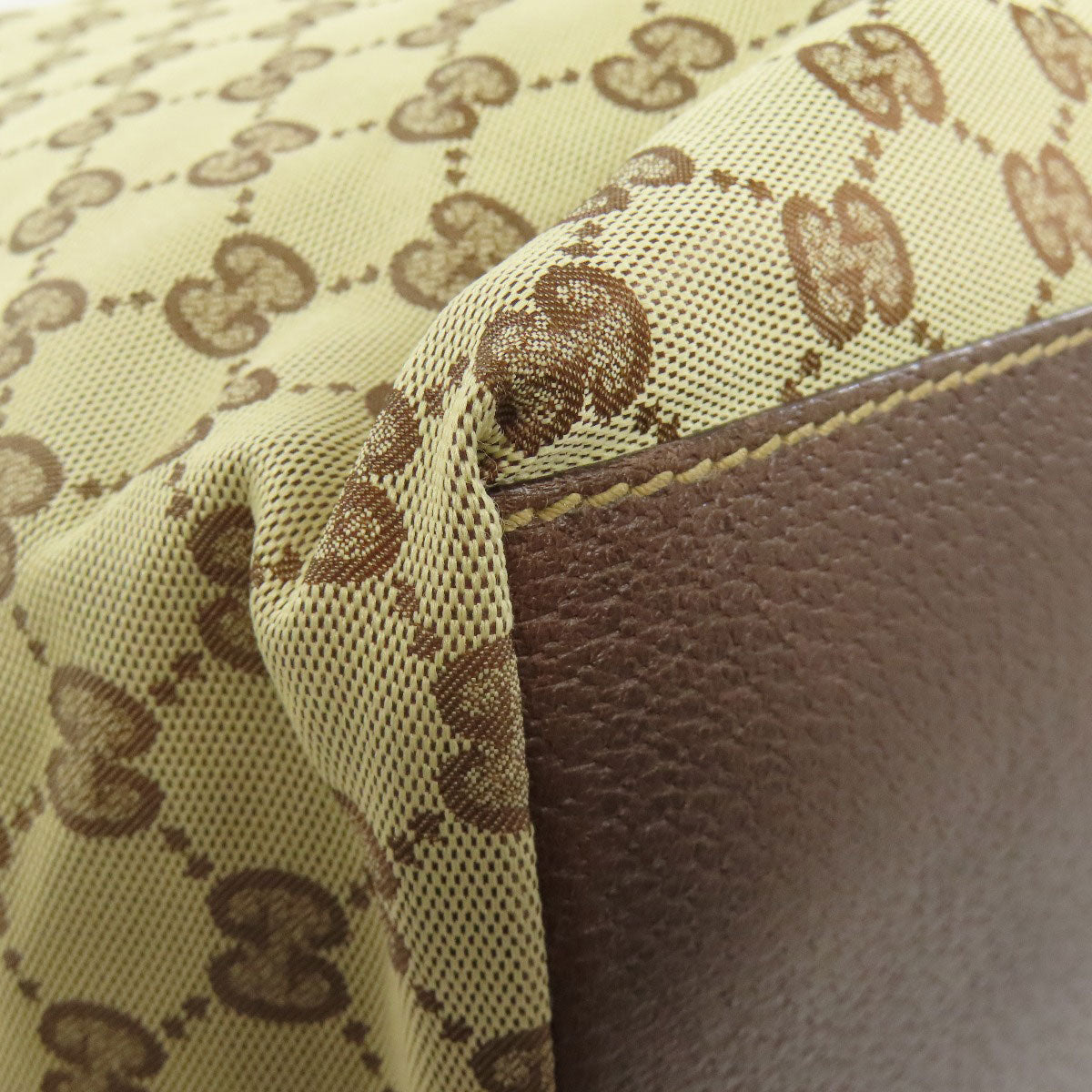 GUCCI Tote Bag 131231 canvas Brown Shelly line GG