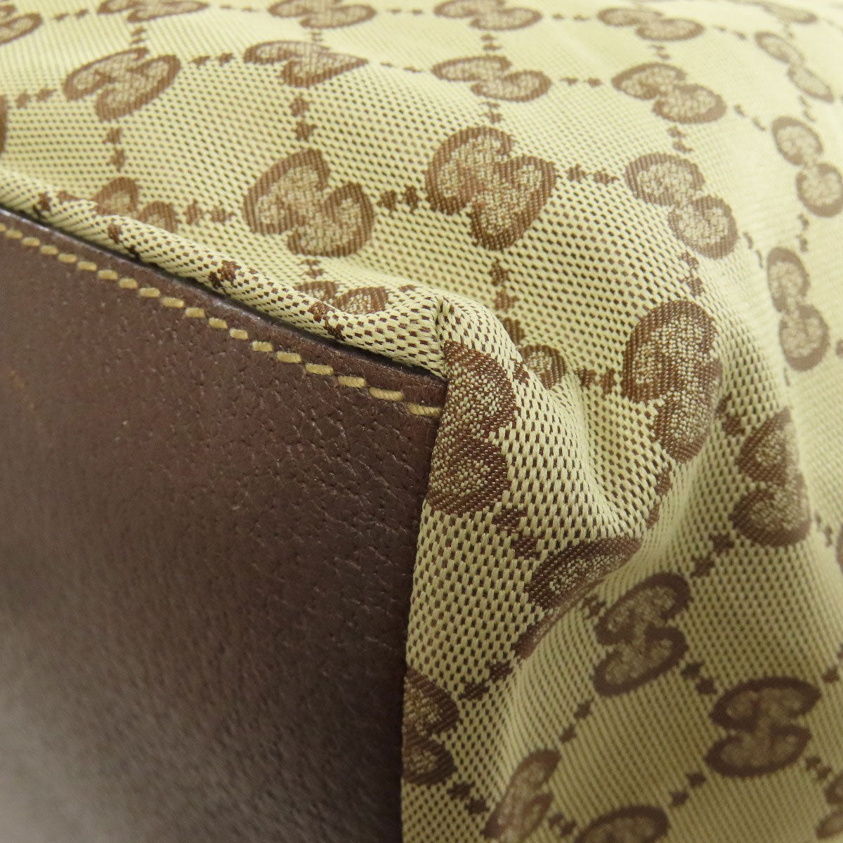 GUCCI Tote Bag 131231 canvas Brown Shelly line GG
