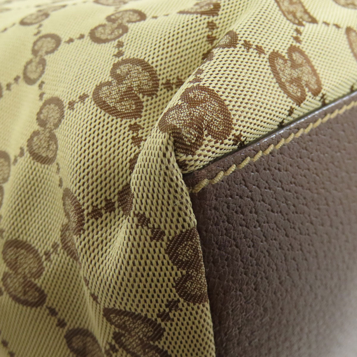 GUCCI Tote Bag 131231 canvas Brown Shelly line GG
