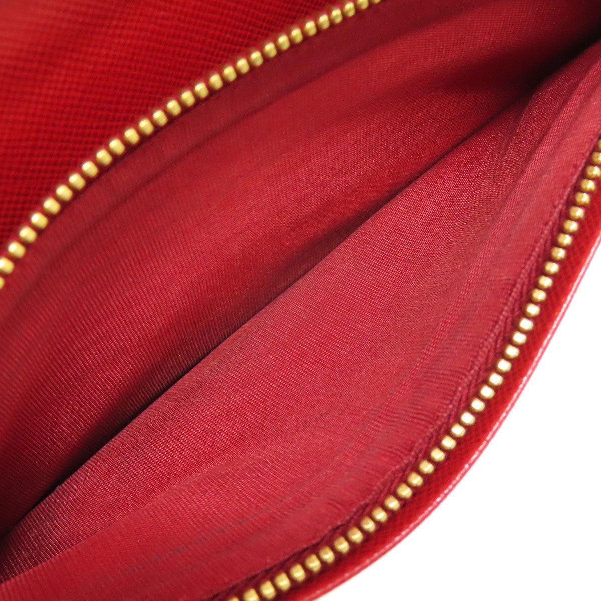 PRADA Long Wallet Purse Safiano Red logoMetal