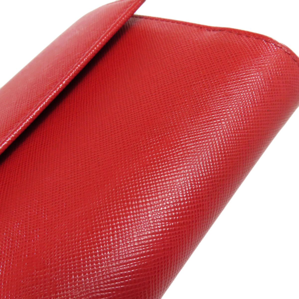 PRADA Long Wallet Purse Safiano Red logoMetal