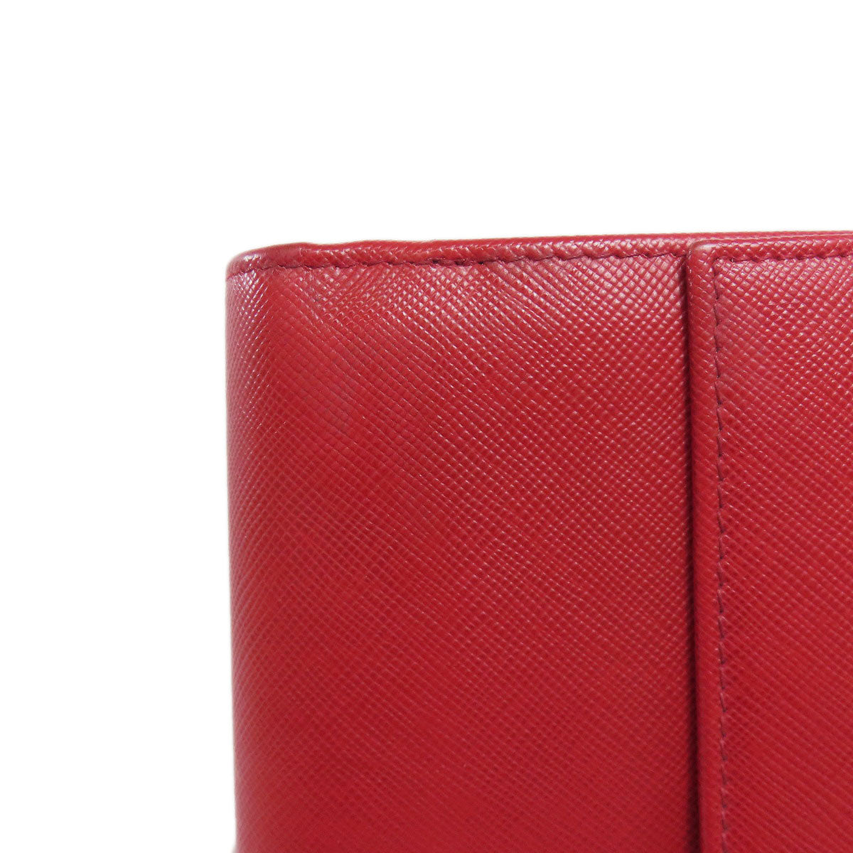 PRADA Long Wallet Purse Safiano Red logoMetal