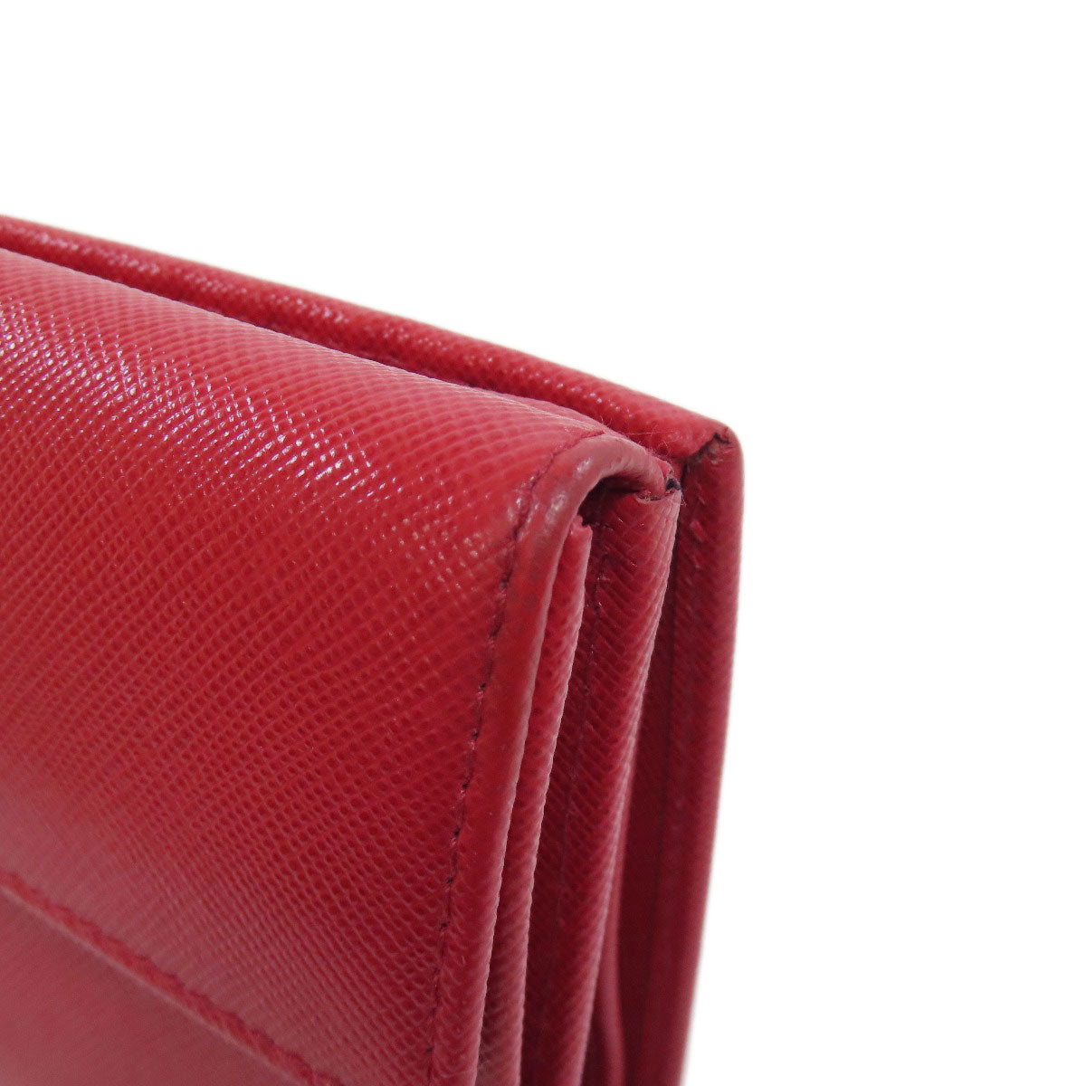 PRADA Long Wallet Purse Safiano Red logoMetal