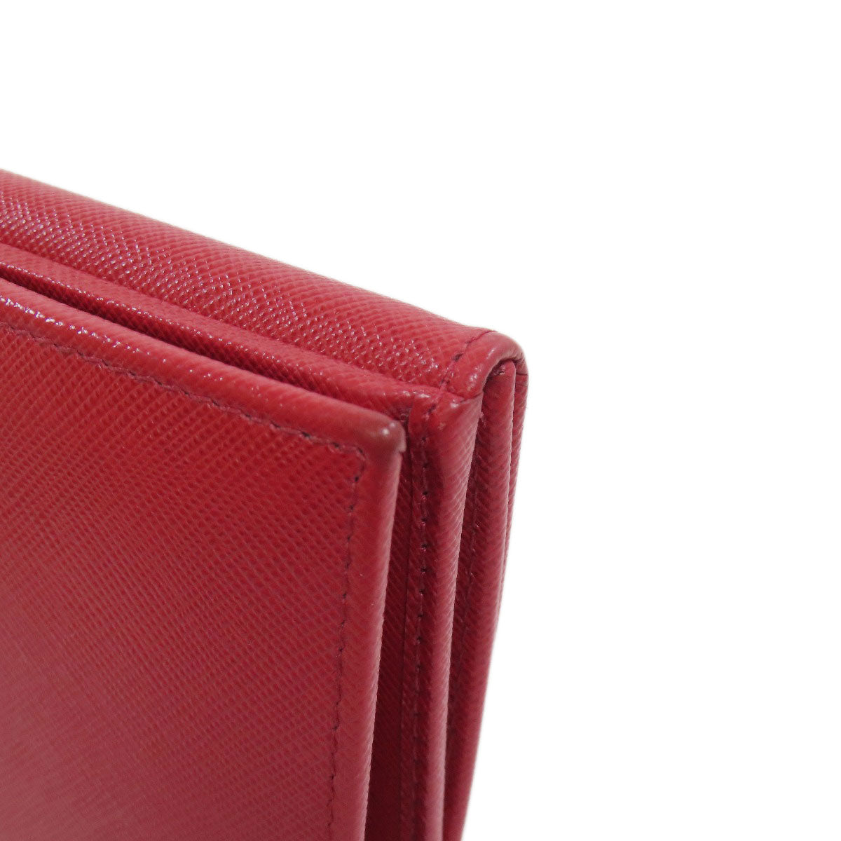 PRADA Long Wallet Purse Safiano Red logoMetal