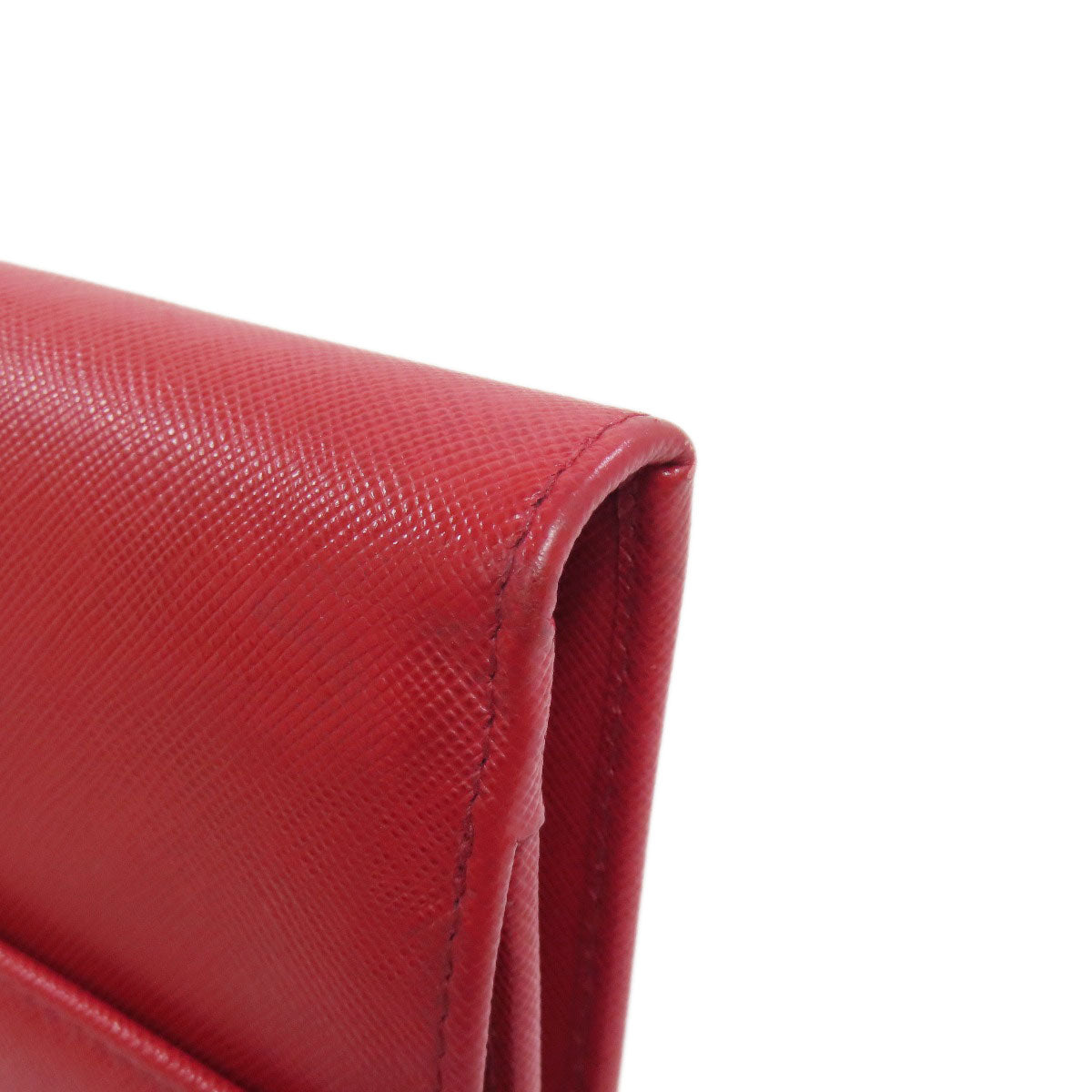 PRADA Long Wallet Purse Safiano Red logoMetal
