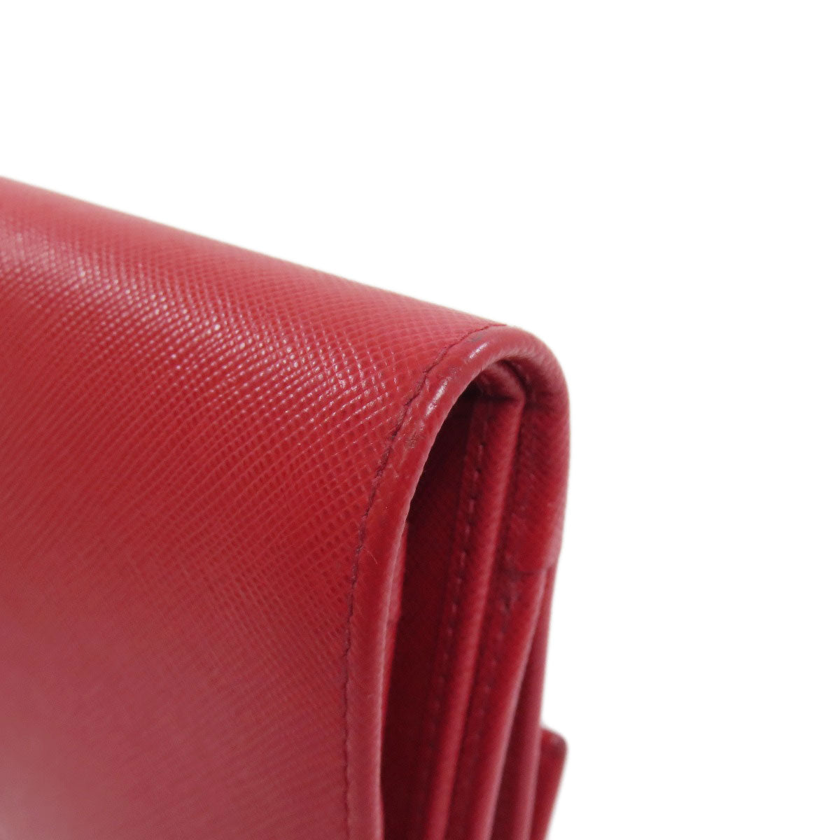 PRADA Long Wallet Purse Safiano Red logoMetal