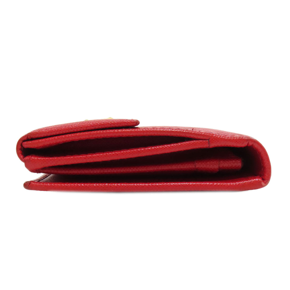 PRADA Long Wallet Purse Safiano Red logoMetal