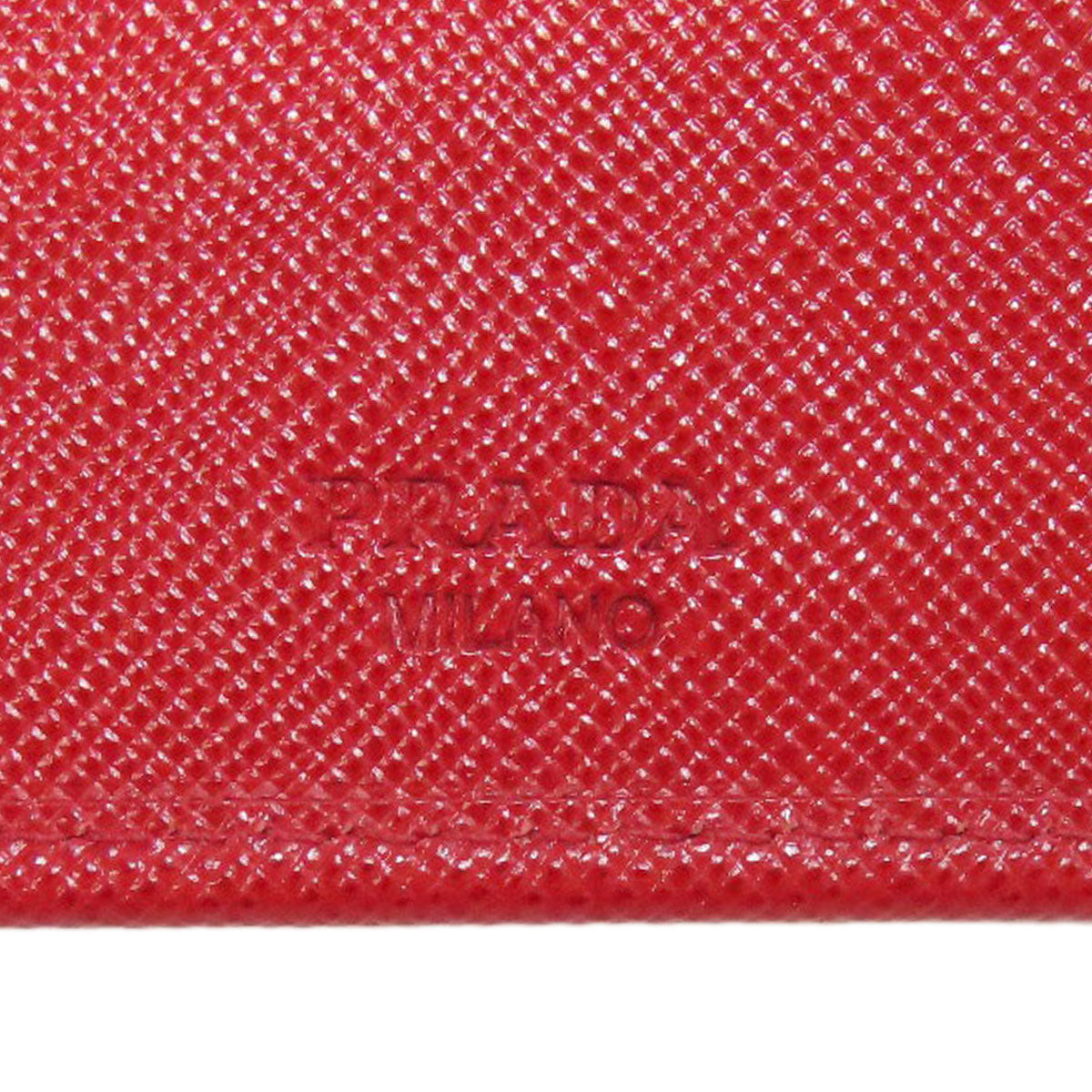 PRADA Long Wallet Purse Safiano Red logoMetal