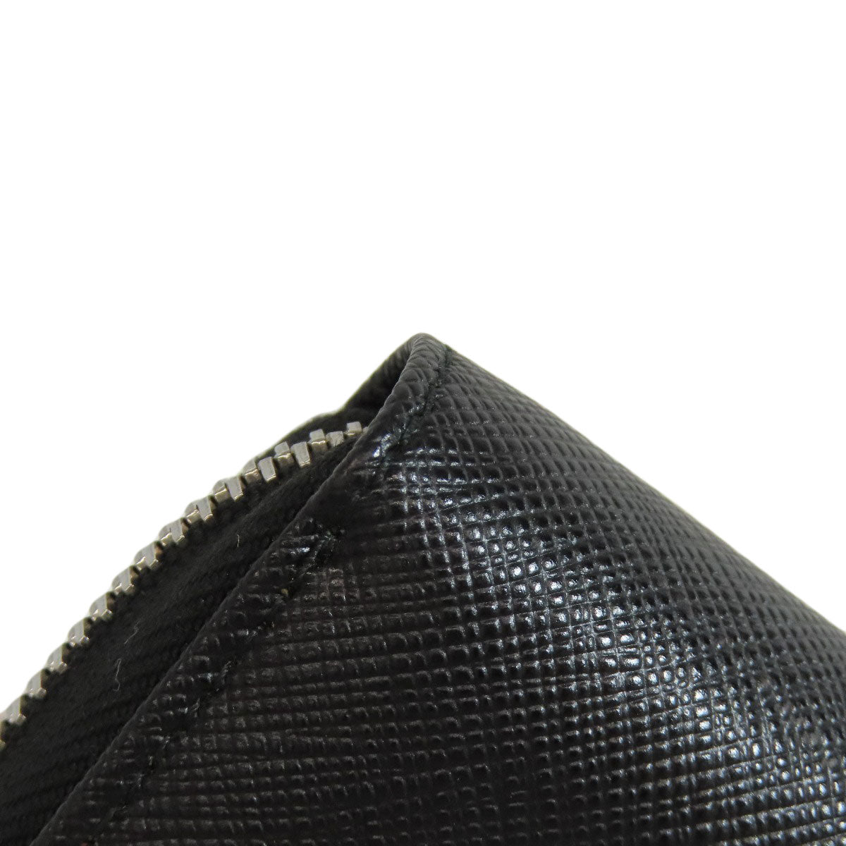 PRADA Long Wallet Purse Safiano black Zip Around