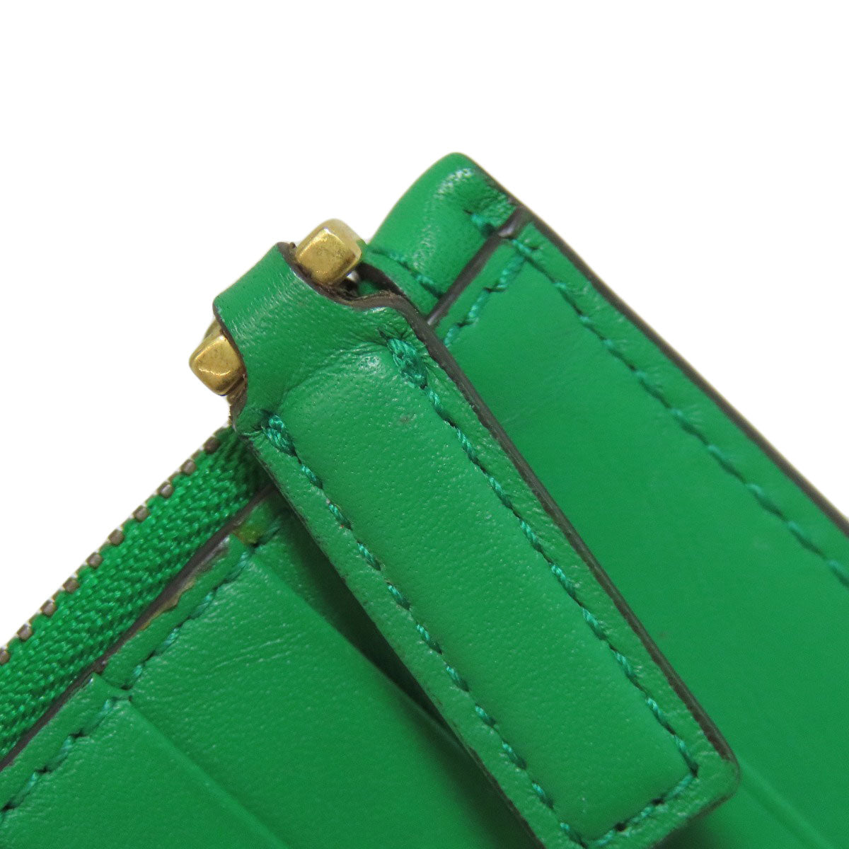 GUCCI Coin case 451184 Calfskin green Coin/Card Case Embossed Logo