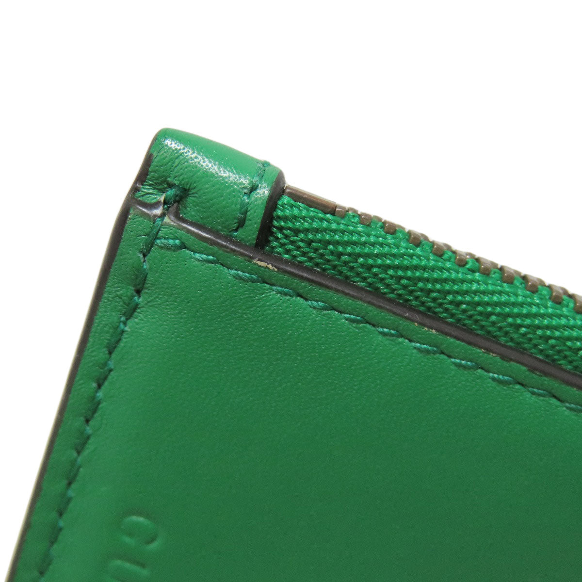 GUCCI Coin case 451184 Calfskin green Coin/Card Case Embossed Logo