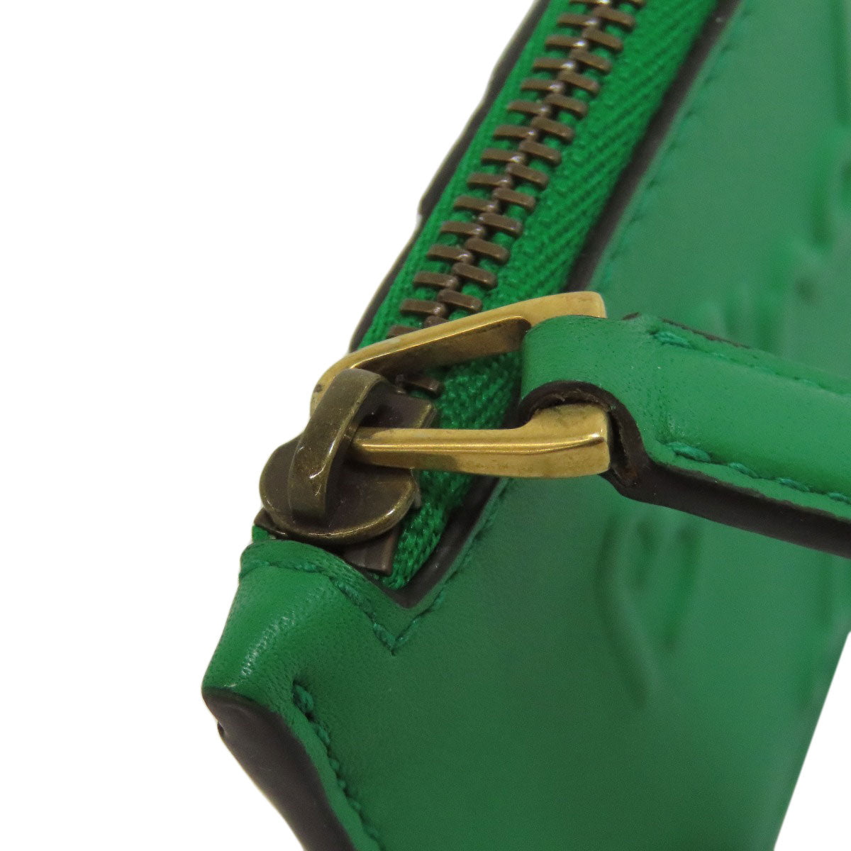 GUCCI Coin case 451184 Calfskin green Coin/Card Case Embossed Logo