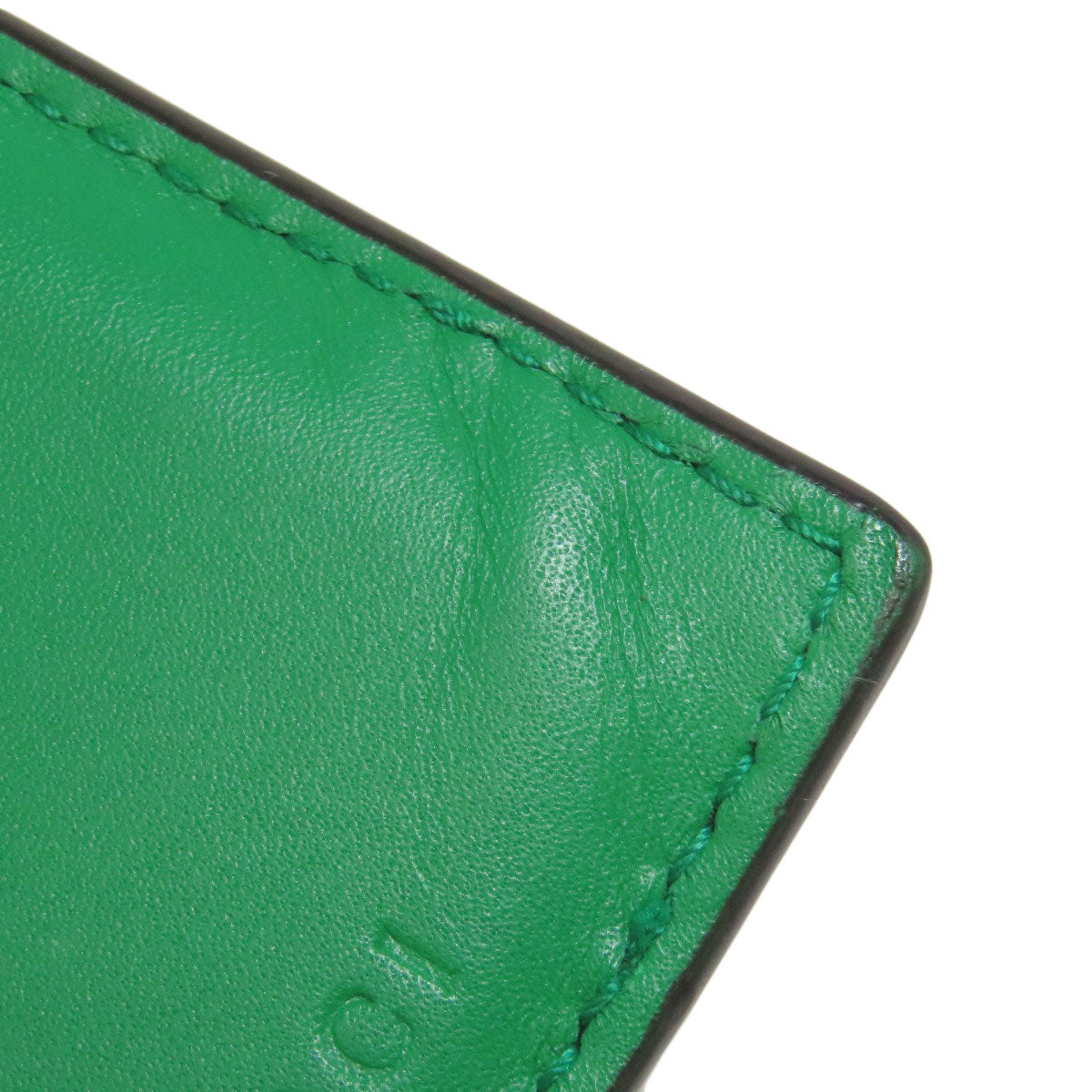GUCCI Coin case 451184 Calfskin green Coin/Card Case Embossed Logo