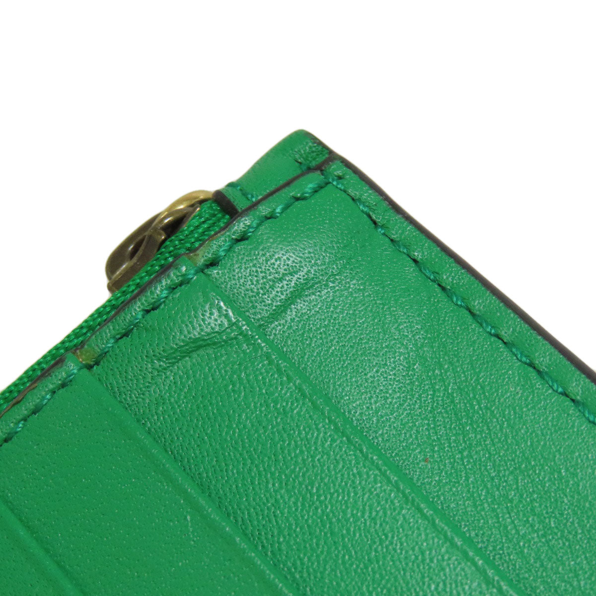 GUCCI Coin case 451184 Calfskin green Coin/Card Case Embossed Logo