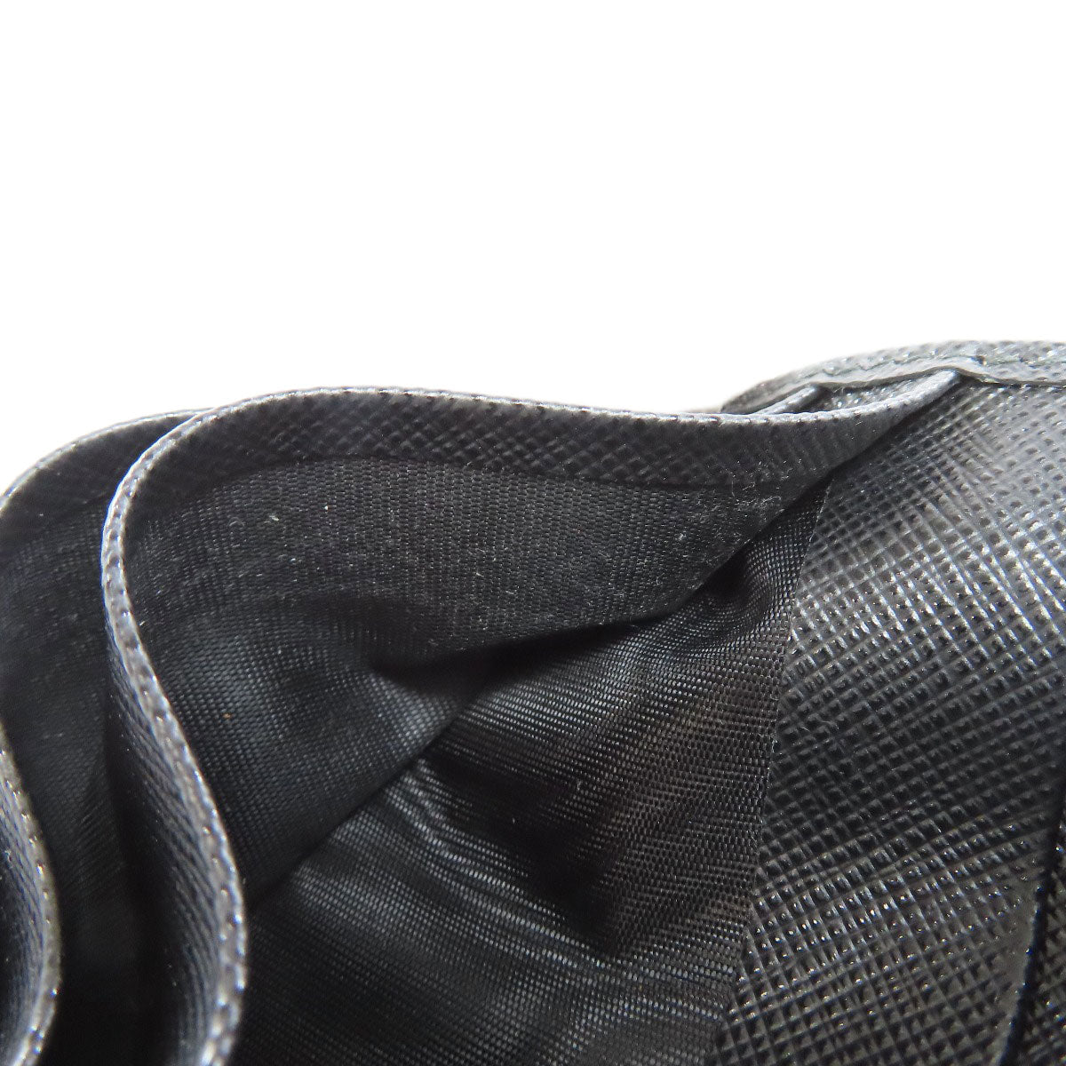 PRADA Long Wallet Purse Calfskin black logoMetal